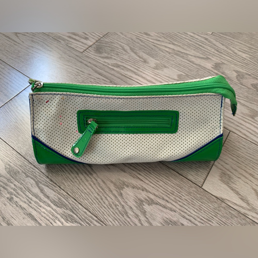 New Retro Tennis Green Blue Makeup Pencil Bag
